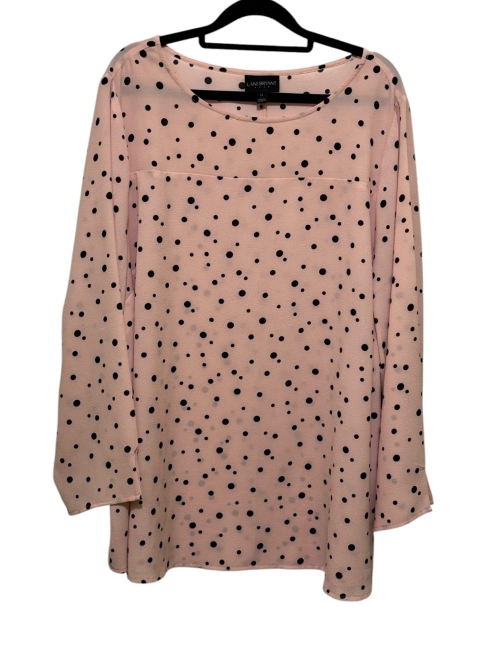 Lane‎ Bryant Pink and Black Polka Dot Top